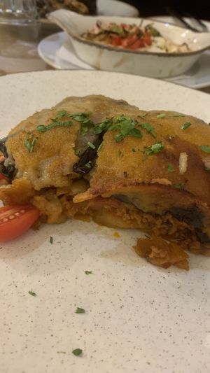 vegan moussaka   at Diporto in Corfu