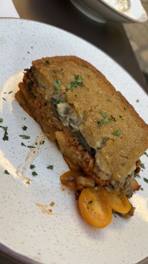 Moussaka  at Diporto in Corfu