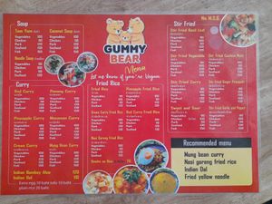 Menu dec 2022 at Gummy Bear Restaurant in Koh Phangan