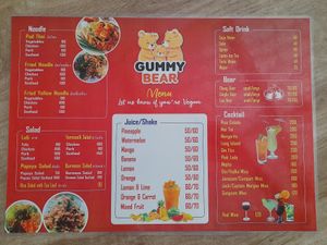 Menu dec 2022 at Gummy Bear Restaurant in Koh Phangan