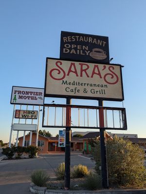 Store front at Sara's Cafe & Grill in Roswell