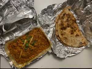 Baigan Bartha and Roti at Gandhi Palace in Lisbon