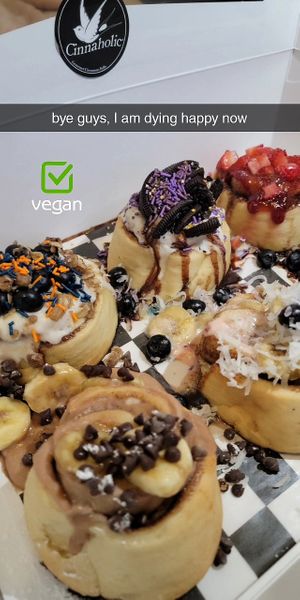 Not pictured: the smores cinnamon roll that was already devoured... at Cinnaholic in Oak Ridge North