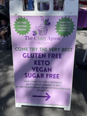 Their signage  at The Crazy Apron in Clermont