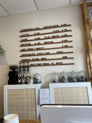 Coffee menu  at Chunk in Leeds