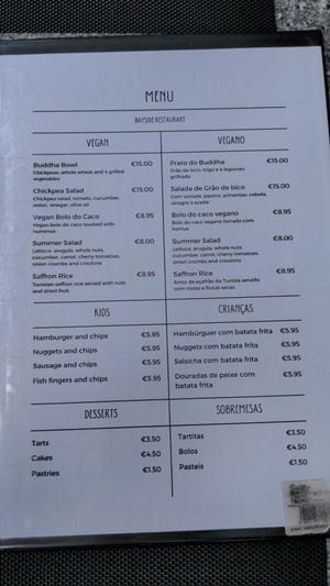 Menu at Bayside in Paul Do Mar