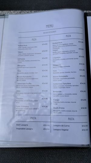 Menu at Bayside in Paul Do Mar
