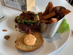 BLT and sweet potato fries  at Mustard Seed Cafe - Montrose in Akron