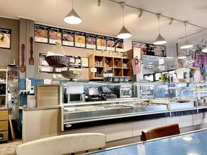 Deli / order counter where you can make a vegan plate. 🌱   at Makan Cafe in West London