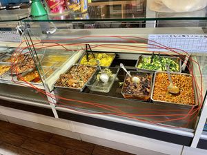 Vegan items in deli area    at Makan Cafe in West London