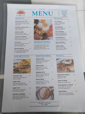 Menu at Melon Café in Amed