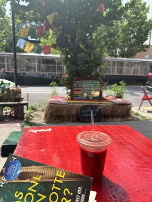 Beetroot, ginger and apple fresh juice    at Secret Garden in Brooklyn