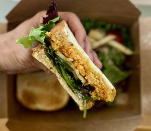 Curry sandwich   at Secret Garden in Brooklyn