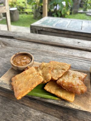 Tempeh with peanut sauce  at Sweet Orange in Ubud