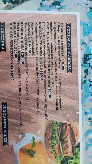 Menu sept 2022 at Cable a Tierra in Medellin