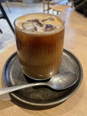 Iced americano with oat milk   at Personio Kitchen & Bar in Munich