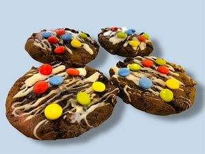 'Smarties' topped Double Choc Cookies at The Tree Rooms in Peterlee