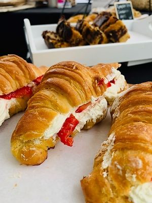 Strawberries & Cream Filled Croissants at The Tree Rooms in Peterlee
