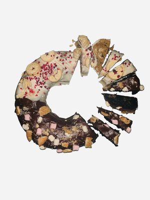 Giant 50/50 Bronut (Rocky Road Brownie & Jammy Blondie) at The Tree Rooms in Peterlee