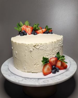 Berries & Vanilla Celebration cake at The Tree Rooms in Peterlee