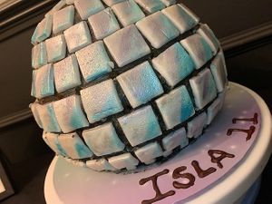 Disco Ball Birthday Cake (with flashing lights inside) at The Tree Rooms in Peterlee