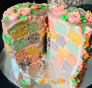 Checkered Celebration Cake at The Tree Rooms in Peterlee