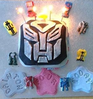 Transformers Birthday Cake with edible Transformers (2015) at The Tree Rooms in Peterlee