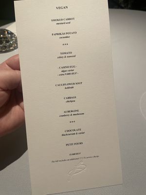 Vegan menu  at Babel Budapest in Budapest