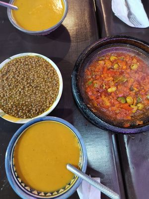 Takuti, lentils, vegetable soup at Chez Omar in Essaouira