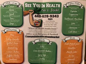 Menu items can be swapped to be made vegan - they are very accommodating.  at See You in Health in North Royalton