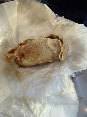 Vegan burrito - much more filling than it looked per my husband   at Gregorys Coffee in Washington