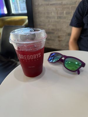 Strawberry hibiscus refresher  at Gregorys Coffee in Washington