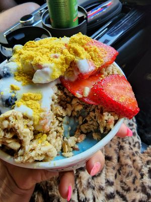 Fresh berries, GF granola at SunLife Organics in Austin