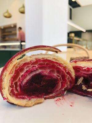 Croissant with raspberry   at Ethique Plant-based in Istanbul