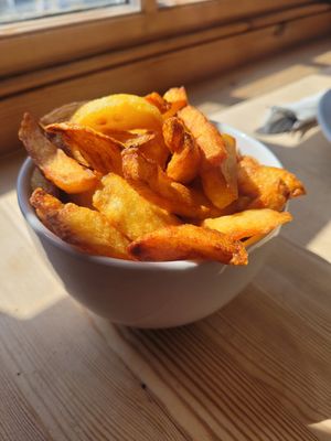 Side of Chips at Caffi Maes in Gwynedd