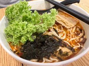 Mala ramen interesting flavour but Can have more ingredients   at So Green in East Singapore