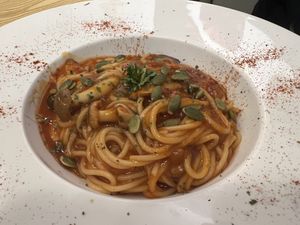 Tomato bolognese pasta  at So Green in East Singapore