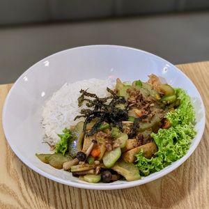 Vegan Bitter Gourd Tofu Seaweed Rice at So Green in East Singapore