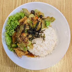 Vegan Bitter Gourd Tofu Seaweed Rice at So Green in East Singapore