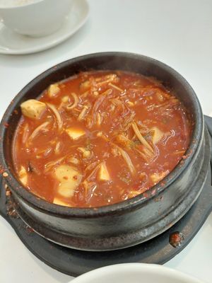 Kimchi tofu soup at iVegan 爱素 - Katong in Central Singapore