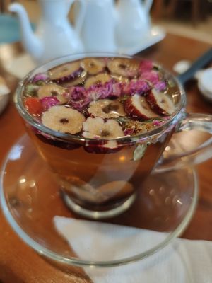 Hot ginger tea at Nhà Hàng Chay NẤM in Phu Quoc