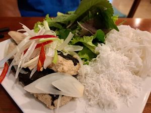 Diy springroll at Nhà Hàng Chay NẤM in Phu Quoc