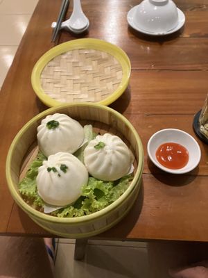dumplings (attention: there is still the paper on the bottom)  at Nhà Hàng Chay NẤM in Phu Quoc