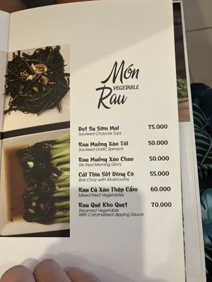 menu   at Nhà Hàng Chay NẤM in Phu Quoc