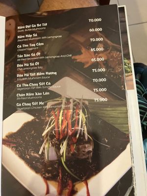menu   at Nhà Hàng Chay NẤM in Phu Quoc