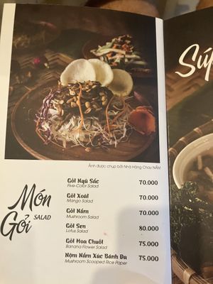 menu  at Nhà Hàng Chay NẤM in Phu Quoc