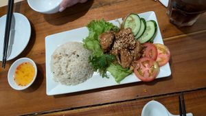 Vegan Chicken and Fried Rice at Nhà Hàng Chay NẤM in Phu Quoc