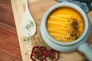 Crema de Ahuyama con semillas de calabaza. at Gaia Food & Market - Maybe closed in Medellin