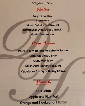 Menu at Dunollie Hotel - A Bespoke Hotel in Isle Of Skye