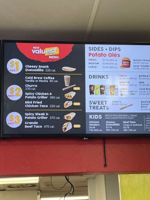 Menu  at Taco John's in Cody